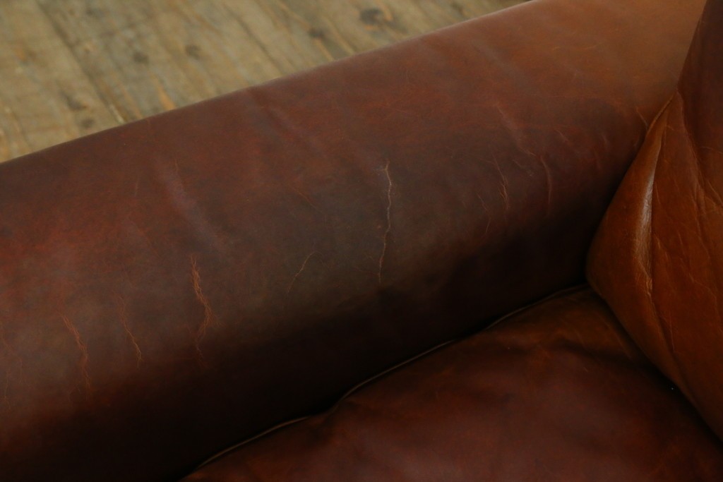 中古　ACME Furniture(アクメファニチャー)　FRESNO(フレスノ)　本革の味わい深い風合いが魅力の二人掛けソファ　定価約33万円　(R-084948)