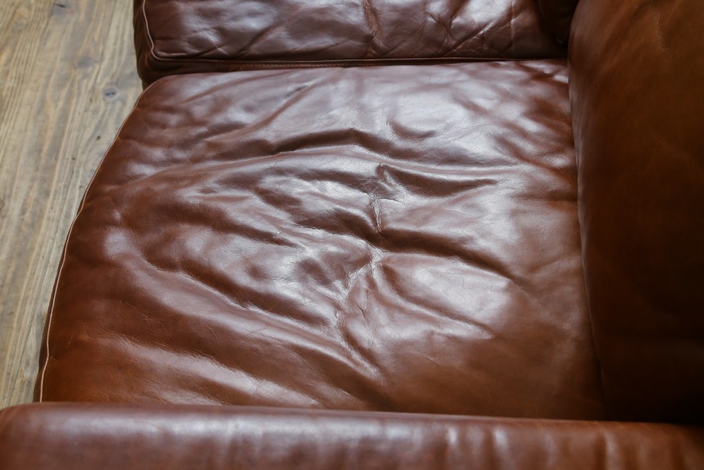 中古　ACME Furniture(アクメファニチャー)　FRESNO(フレスノ)　本革の味わい深い風合いが魅力の二人掛けソファ　定価約33万円　(R-084948)