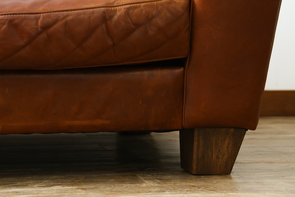 中古　ACME Furniture(アクメファニチャー)　FRESNO(フレスノ)　本革の味わい深い風合いが魅力の二人掛けソファ　定価約33万円　(R-084948)