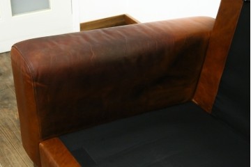 中古　ACME Furniture(アクメファニチャー)　FRESNO(フレスノ)　本革の味わい深い風合いが魅力の二人掛けソファ　定価約33万円　(R-084948)