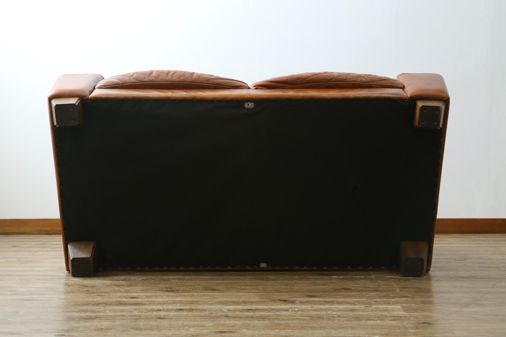 中古　ACME Furniture(アクメファニチャー)　FRESNO(フレスノ)　本革の味わい深い風合いが魅力の二人掛けソファ　定価約33万円　(R-084948)