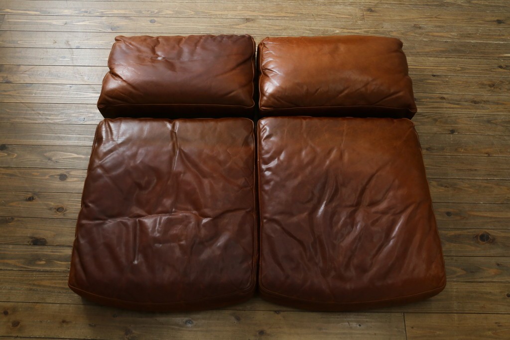 中古　ACME Furniture(アクメファニチャー)　FRESNO(フレスノ)　本革の味わい深い風合いが魅力の二人掛けソファ　定価約33万円　(R-084948)