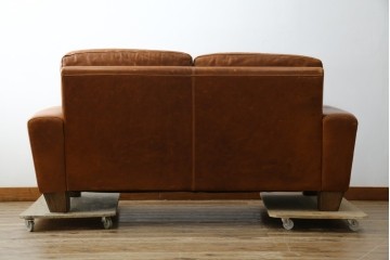 中古　ACME Furniture(アクメファニチャー)　FRESNO(フレスノ)　本革の味わい深い風合いが魅力の二人掛けソファ　定価約33万円相当　(R-084948)