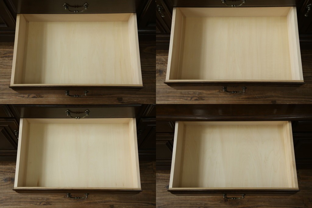 中古　美品　カリモク家具(karimoku)　domani(ドマーニ)　QUEENS LIFE(クイーンズライフ)　格調高いガラス扉と照明付きのキャビネット　現行推定定価約110万円　(R-084954)