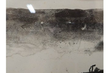 真作　直筆サイン入り　1876～1958年モーリス・ド・ヴラマンク作　リトグラフ　「風景」　外箱付き　(R-084959)