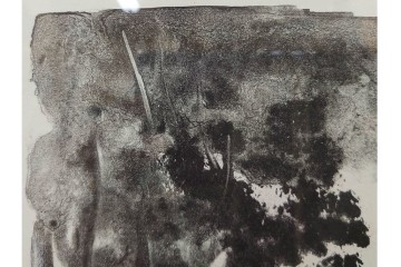 真作　直筆サイン入り　1876～1958年モーリス・ド・ヴラマンク作　リトグラフ　「風景」　外箱付き　(R-084959)