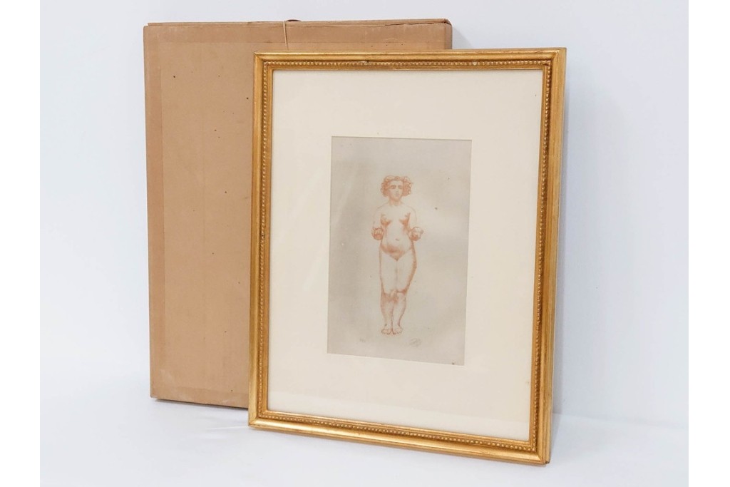 真作　サイン入り　アリスティド・マイヨール　9/35　裸婦のリトグラフ　外箱付き　(R-084960)