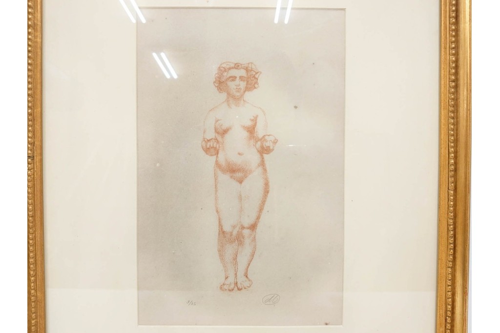 真作　サイン入り　アリスティド・マイヨール　9/35　裸婦のリトグラフ　外箱付き　(R-084960)