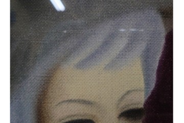 真作　サイン入り　東郷青児の内弟子 久下塚青蘭(東郷青蘭)　SMサイズ　女性像の油彩絵画　(R-084961)