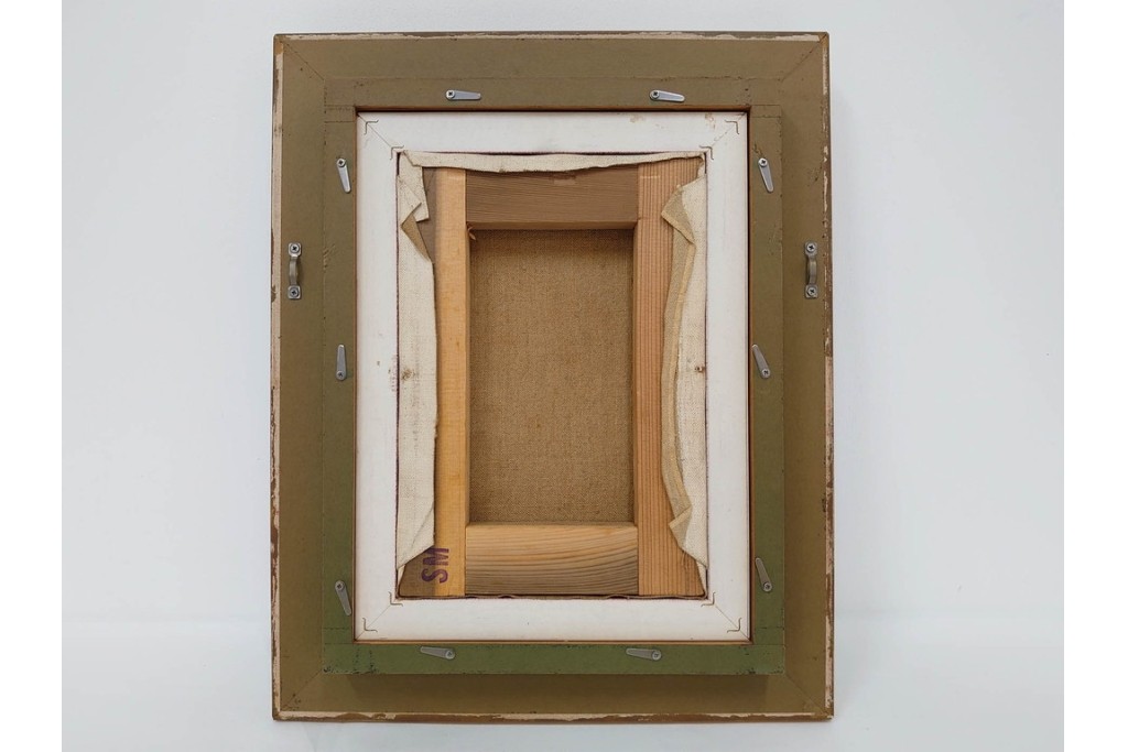 真作　サイン入り　東郷青児の内弟子 久下塚青蘭(東郷青蘭)　SMサイズ　女性像の油彩絵画　(R-084961)