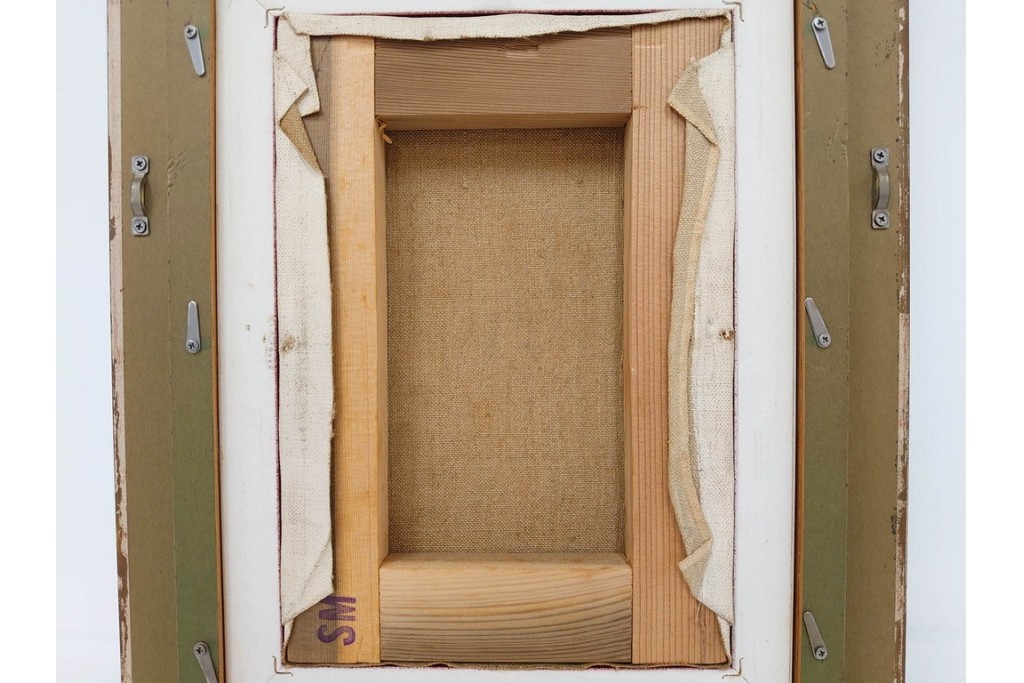 真作　サイン入り　東郷青児の内弟子 久下塚青蘭(東郷青蘭)　SMサイズ　女性像の油彩絵画　(R-084961)