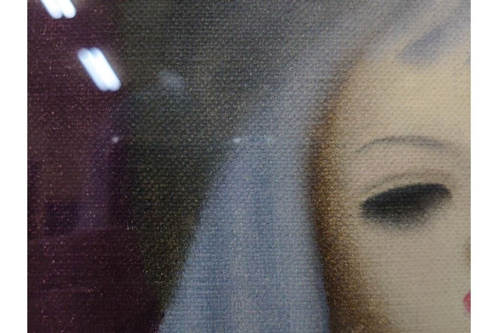 真作　サイン入り　東郷青児の内弟子 久下塚青蘭(東郷青蘭)　SMサイズ　女性像の油彩絵画　(R-084961)