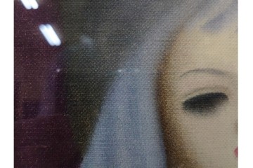 真作　サイン入り　東郷青児の内弟子 久下塚青蘭(東郷青蘭)　SMサイズ　女性像の油彩絵画　(R-084961)