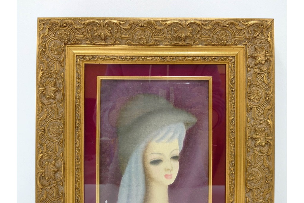 真作　サイン入り　東郷青児の内弟子 久下塚青蘭(東郷青蘭)　SMサイズ　女性像の油彩絵画　(R-084961)