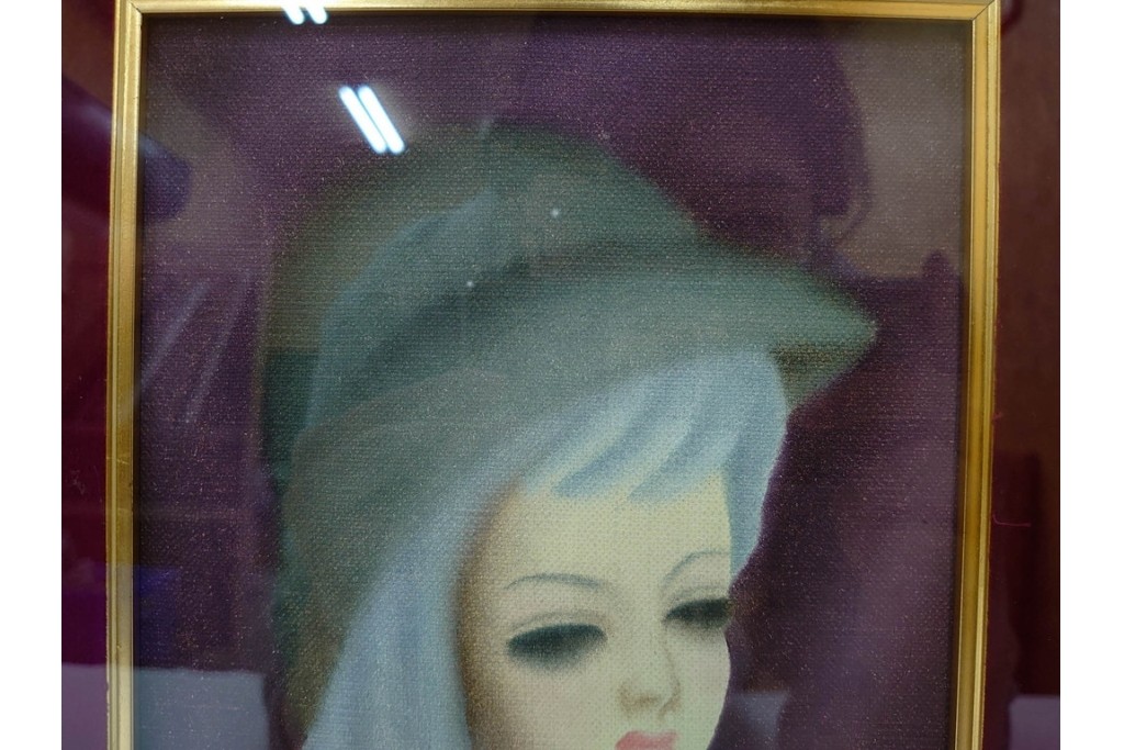 真作　サイン入り　東郷青児の内弟子 久下塚青蘭(東郷青蘭)　SMサイズ　女性像の油彩絵画　(R-084961)