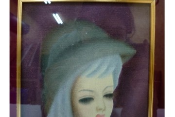 真作　サイン入り　東郷青児の内弟子 久下塚青蘭(東郷青蘭)　SMサイズ　女性像の油彩絵画　(R-084961)