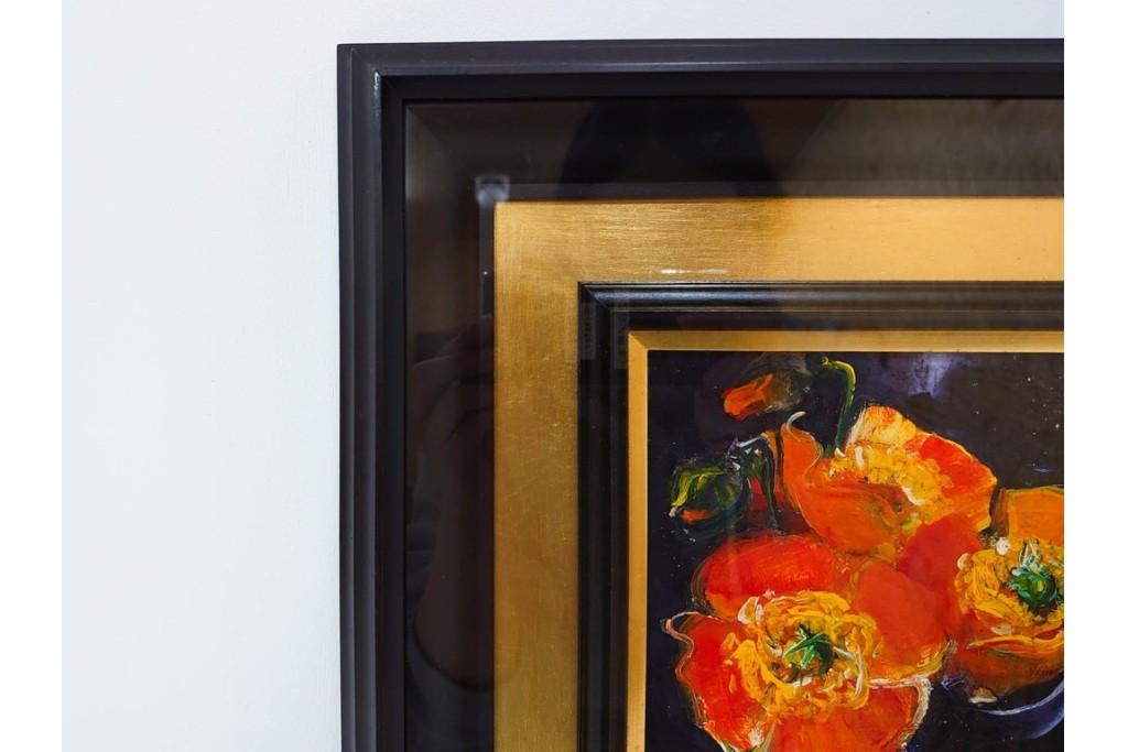 真作　杉山吉伸　SMサイズ　「ポピー」　油彩絵画　(R-084962)