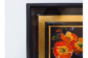 真作　杉山吉伸　SMサイズ　「ポピー」　油彩絵画　(R-084962)