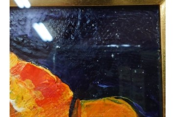 真作　杉山吉伸　SMサイズ　「ポピー」　油彩絵画　(R-084962)