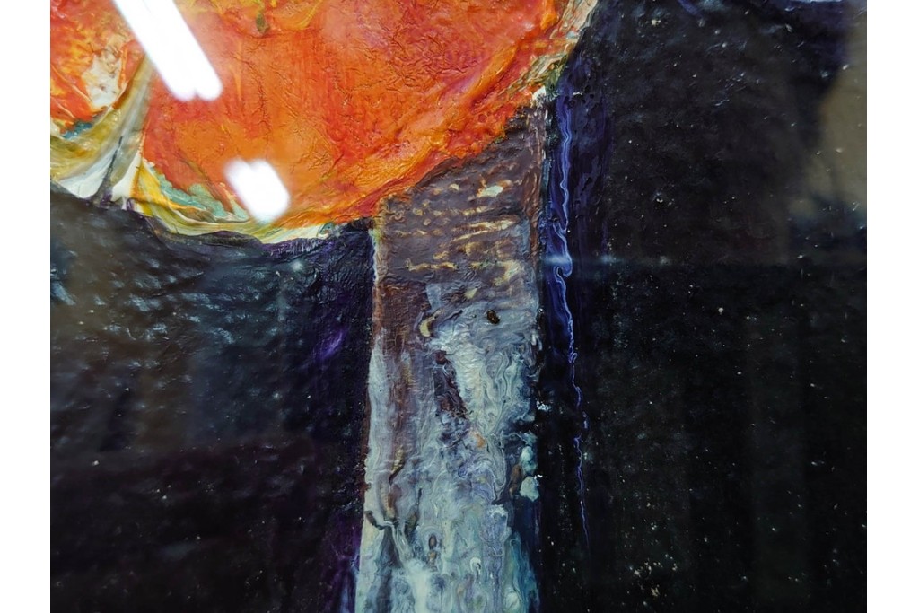 真作　杉山吉伸　SMサイズ　「ポピー」　油彩絵画　(R-084962)