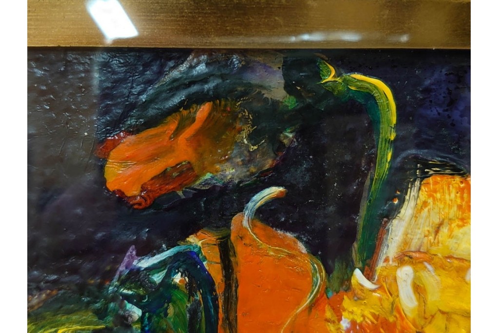 真作　杉山吉伸　SMサイズ　「ポピー」　油彩絵画　(R-084962)