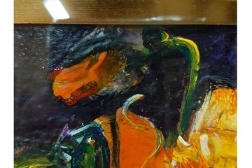 真作　杉山吉伸　SMサイズ　「ポピー」　油彩絵画　(R-084962)