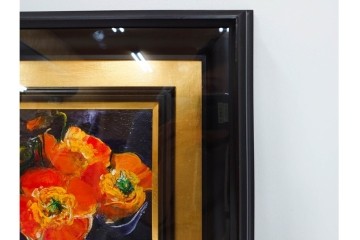 真作　杉山吉伸　SMサイズ　「ポピー」　油彩絵画　(R-084962)