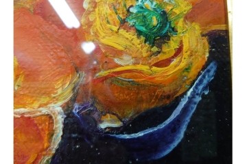 真作　杉山吉伸　SMサイズ　「ポピー」　油彩絵画　(R-084962)