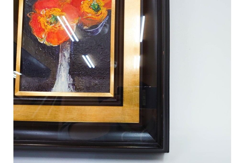 真作　杉山吉伸　SMサイズ　「ポピー」　油彩絵画　(R-084962)