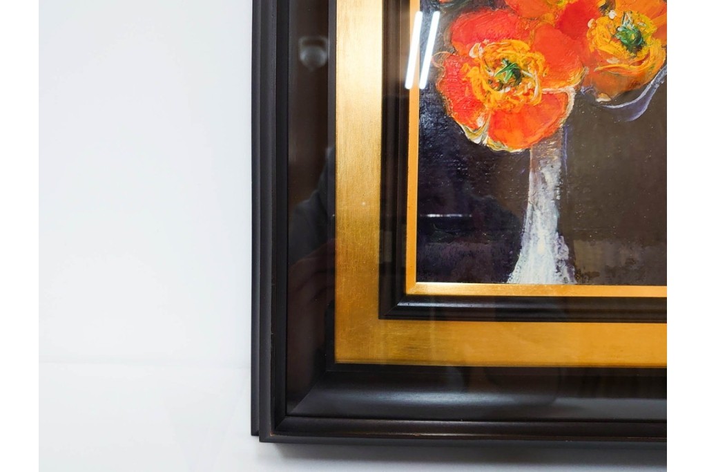 真作　杉山吉伸　SMサイズ　「ポピー」　油彩絵画　(R-084962)