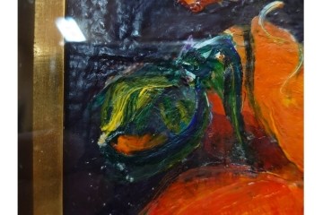 真作　杉山吉伸　SMサイズ　「ポピー」　油彩絵画　(R-084962)