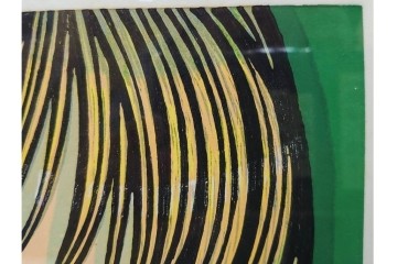 真作　サイン入り　1986年池田修三作　「あかいとり」　木版画　(R-084963)