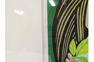 真作　サイン入り　1986年池田修三作　「あかいとり」　木版画　(R-084963)