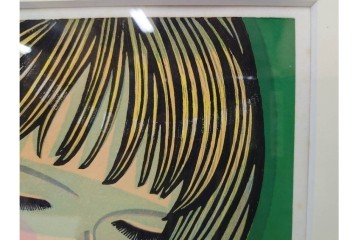 真作　サイン入り　1986年池田修三作　「あかいとり」　木版画　(R-084963)