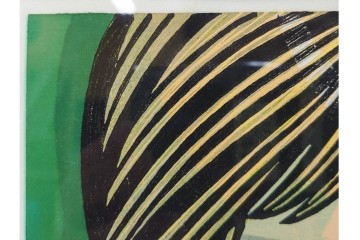 真作　サイン入り　1986年池田修三作　「あかいとり」　木版画　(R-084963)