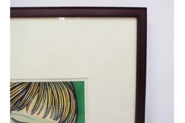 真作　サイン入り　1986年池田修三作　「あかいとり」　木版画　(R-084963)