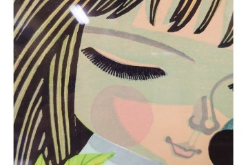 真作　サイン入り　1986年池田修三作　「あかいとり」　木版画　(R-084963)