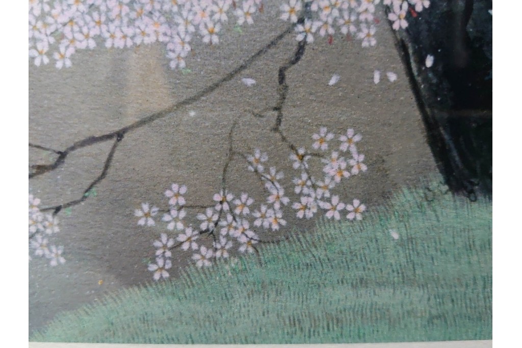 真作　サイン入り　中島千波　172/200　「醍醐の桜」　幻想的な情景が広がるジクレー版画　作品証明書付き　(R-084965)