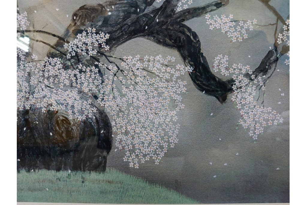 真作　サイン入り　中島千波　172/200　「醍醐の桜」　幻想的な情景が広がるジクレー版画　作品証明書付き　(R-084965)