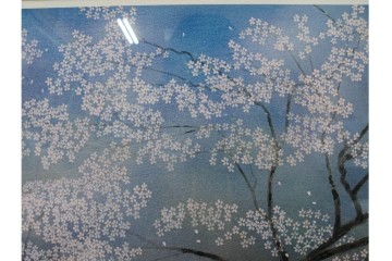 真作　サイン入り　中島千波　172/200　「醍醐の桜」　幻想的な情景が広がるジクレー版画　作品証明書付き　(R-084965)