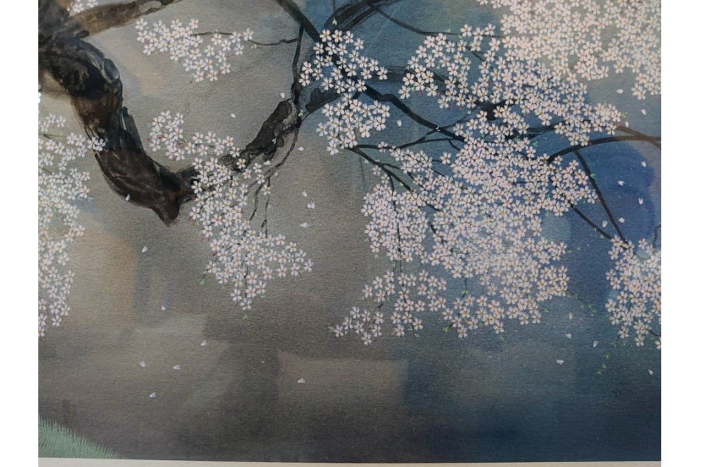 真作　サイン入り　中島千波　172/200　「醍醐の桜」　幻想的な情景が広がるジクレー版画　作品証明書付き　(R-084965)