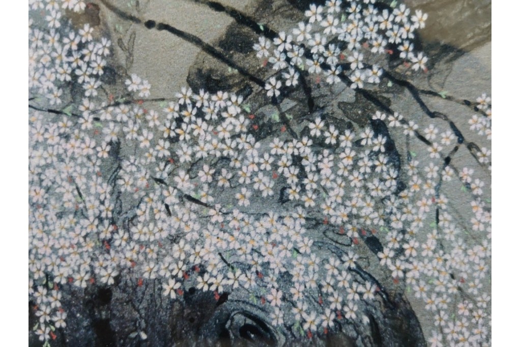 真作　サイン入り　中島千波　172/200　「醍醐の桜」　幻想的な情景が広がるジクレー版画　作品証明書付き　(R-084965)