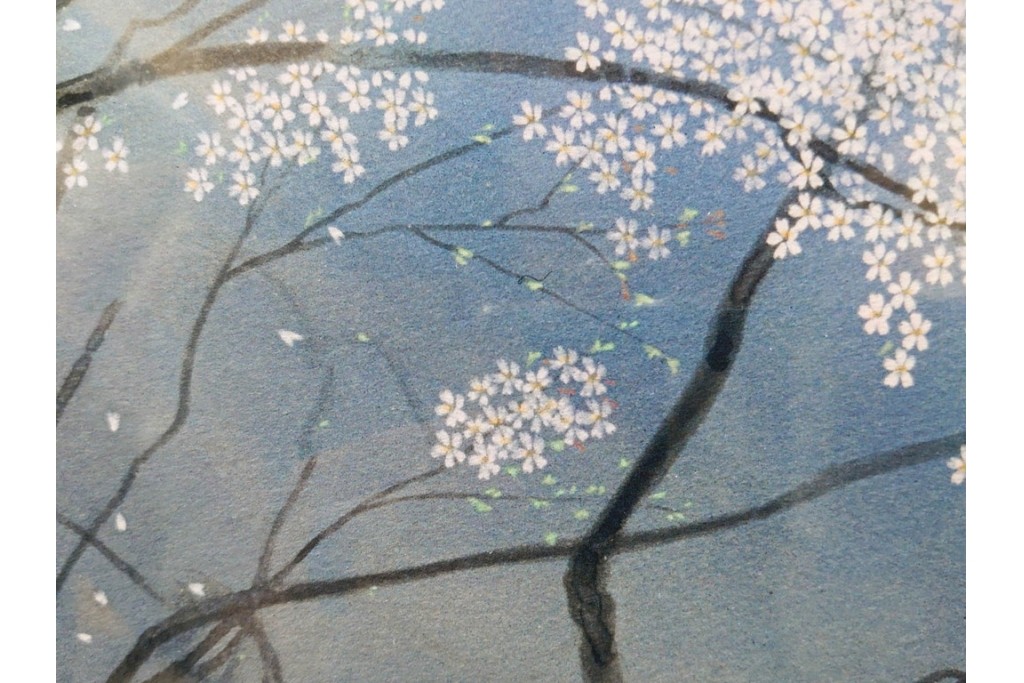 真作　サイン入り　中島千波　172/200　「醍醐の桜」　幻想的な情景が広がるジクレー版画　作品証明書付き　(R-084965)