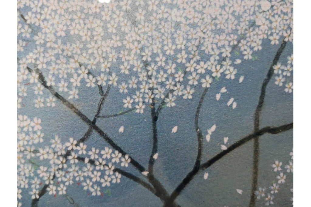 真作　サイン入り　中島千波　172/200　「醍醐の桜」　幻想的な情景が広がるジクレー版画　作品証明書付き　(R-084965)