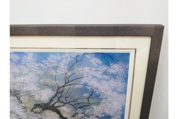 真作　サイン入り　中島千波　172/200　「醍醐の桜」　幻想的な情景が広がるジクレー版画　作品証明書付き　(R-084965)