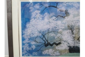 真作　サイン入り　中島千波　172/200　「醍醐の桜」　幻想的な情景が広がるジクレー版画　作品証明書付き　(R-084965)