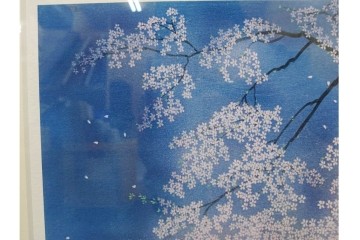 真作　サイン入り　中島千波　172/200　「醍醐の桜」　幻想的な情景が広がるジクレー版画　作品証明書付き　(R-084965)