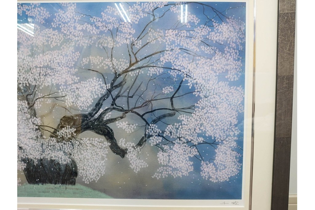 真作　サイン入り　中島千波　172/200　「醍醐の桜」　幻想的な情景が広がるジクレー版画　作品証明書付き　(R-084965)