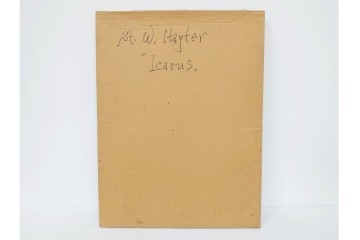 真作　サイン入り　1956年スタンリー・ウィリアム・ヘイター(Stanley William Hayter)作　42/50　「Icarus(イカロス)」　力強い線が印象的な銅版画　外箱付き　(R-084967)