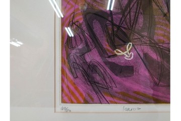 真作　サイン入り　1956年スタンリー・ウィリアム・ヘイター(Stanley William Hayter)作　42/50　「Icarus(イカロス)」　力強い線が印象的な銅版画　外箱付き　(R-084967)